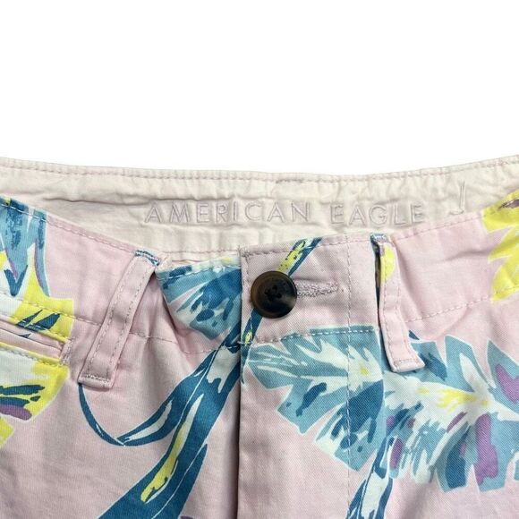 American Eagle Outfitters unisex Pink Floral Print Cotton Blend Shorts Size 26 - Picture 5 of 9